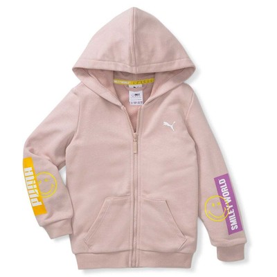 

Puma Smileyworld X Full Zip Hoodie Toddler Girls Size  Casual Athletic Outerw, Розовый, Puma Smileyworld X Full Zip Hoodie Toddler