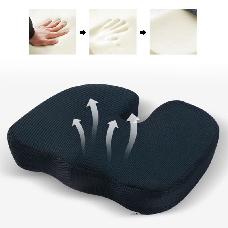 Memory Foam Seat Cushion Office Chair Car Seat Pad Coccyx Tailbone Pain Relief
