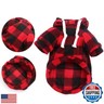 Plaid Dog Hoodie for Small Medium Large Dogs with Zipper Pocket,Fleece Dog Cat Christmas Outfit Winter Clothes,Christmas Puppy Cat Sweaters for Dogs Cats 1~90lbs(Red,3XL)