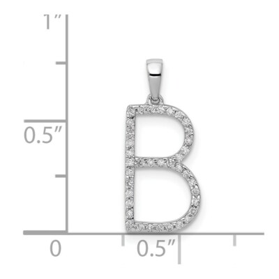 Pre-owned Superdealsforeverything Real 14kt White Gold Diamond Initial B Pendant