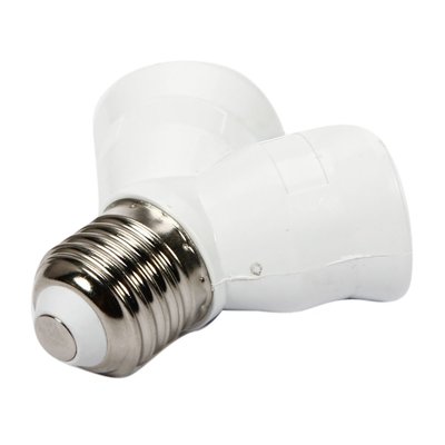 2pcs 2 in 1 Light Socket Splitter Adapter for E26/E27 medium base