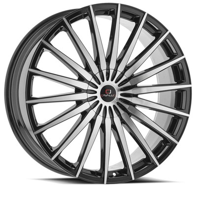 1 New 22x8.5 Cavallo CLV-34 Gloss Black & Machined 5x114.3/120 ET38 wheel/rim