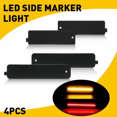 4x Smoke For 98-02 Pontiac Trans Am Firebird LED Front & Rear Side Marker Lights