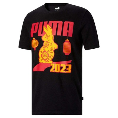 

Puma Year Of The Rabbit 23 Graphic Crew Neck Short Sleeve TShirt Mens Black Casu, Черный, Puma Year Of The Rabbit 23 Graphic Crew Neck Short Sleeve TShirt