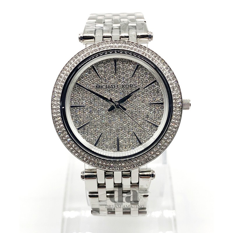 Michael Kors MK3437 Darci Silver Pave Crystal Stainless Steel 
