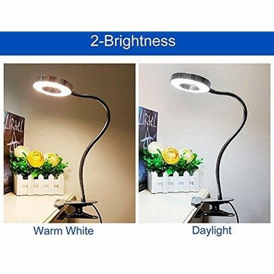 W-LITE 6W LED Clip On Reading Light, Book With USB Port For Bed Headborad Desk 2