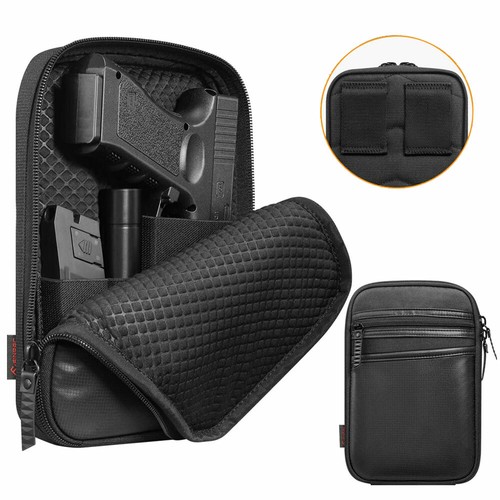 Concealed Carry Gun Pouch Pistol Holster Fanny Pack Waist Pocket Belt Loop Black