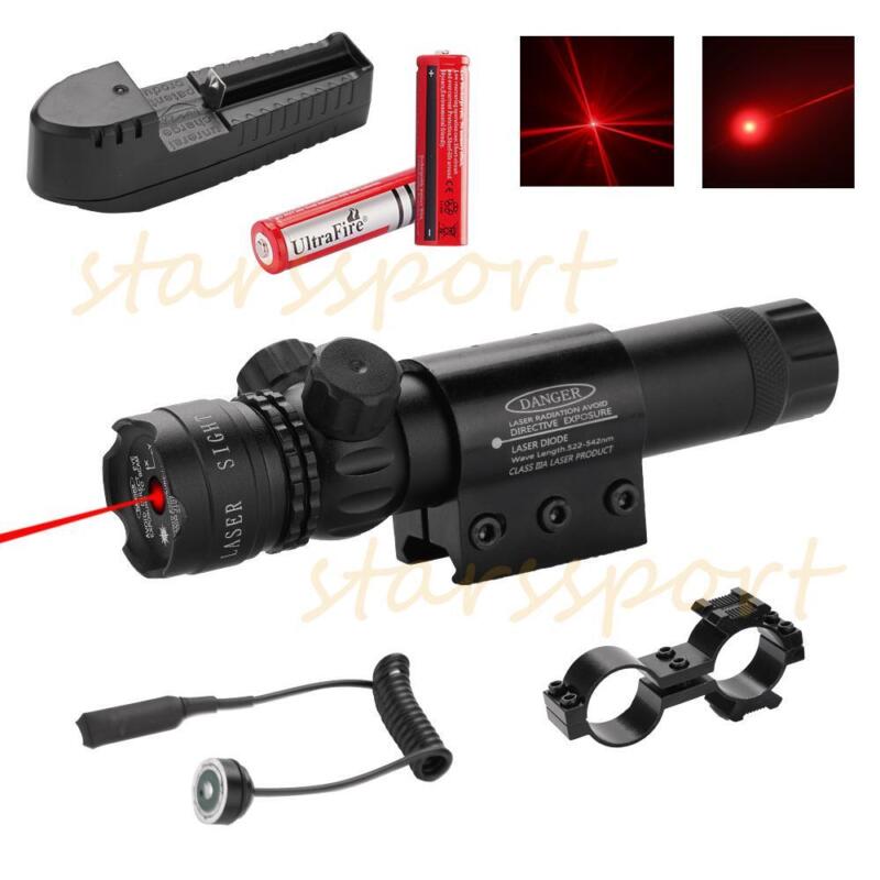 Tactical Red Laser Sight Rifle Dot Gun Scope Picatinny Rail Barrel Mount Switch
