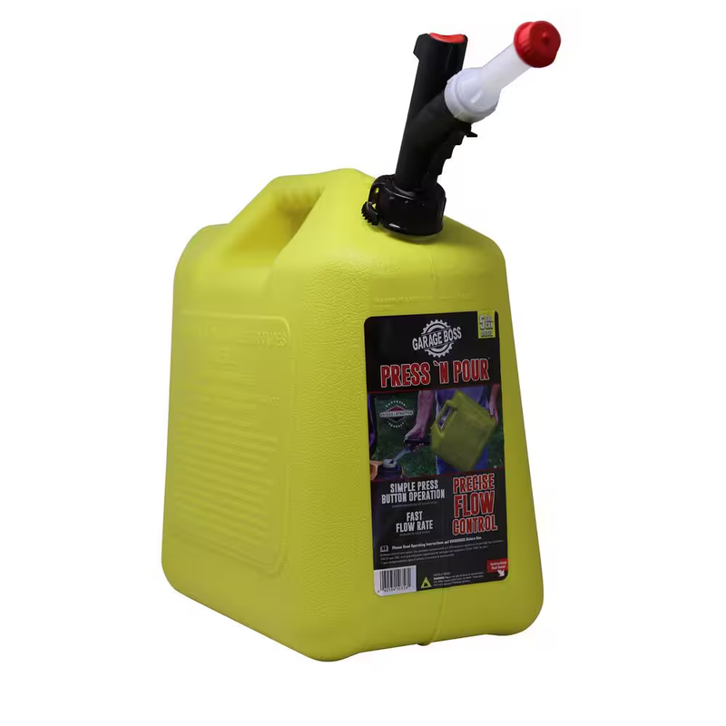 Garage Boss Press N Pour Diesel Can 5 Gal Fuel Container Easy Pour Spill Control
