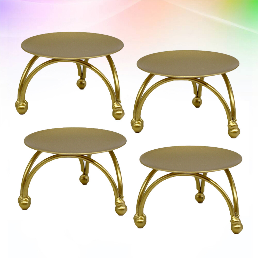 Candelabro de hierro redondo geométrico de 4 piezas para decoración de