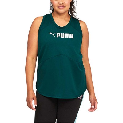 

Майка Puma Fit с круглым вырезом и логотипом размера плюс женская, размер , повседневная спортивная 52270424, Зеленый