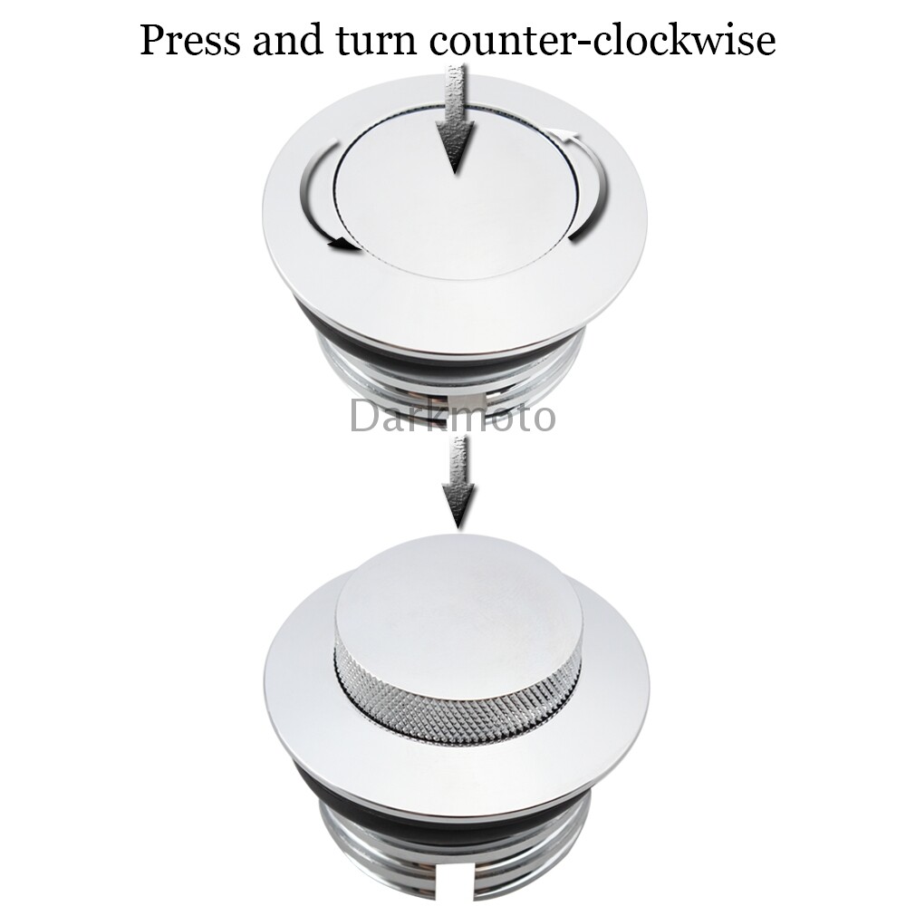 OUMURS Chrome Flush Pop-Up Gas Cap For Harley Sportster, Dyna, Softail (1982-2024) 2 thumbnail image