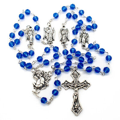 Chained rosary of pearl-colored glass beads rosary chain glass beads rosario prayer