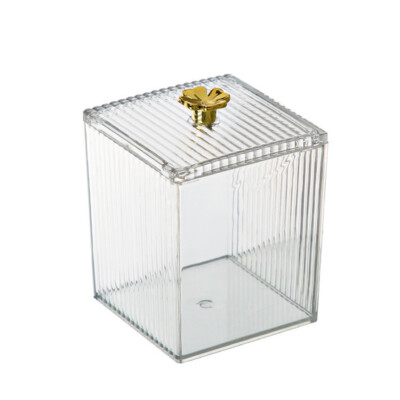 Clear Cotton Swab Box Lipstick Box PET Q-tip Makeup Storage Container Square
