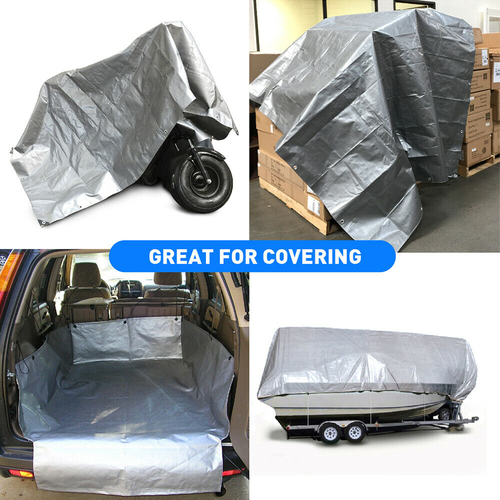 Tarp Cover Tarpaulin Heavy Duty Waterproof Canopy Tent Boat Awning RV Pool Cover