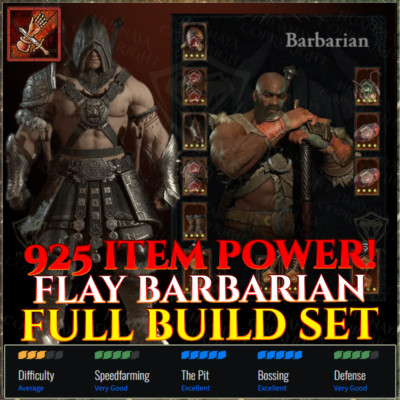 DIABLO 4   FLAY BARBARIAN    SEASON 5  STRONGEST BUILD  FULL SET GEAR BUNDLE