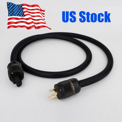 Audiophile Silver Plated HIFI Audio US AC Power Cable Pure Copper Power Cord NEW