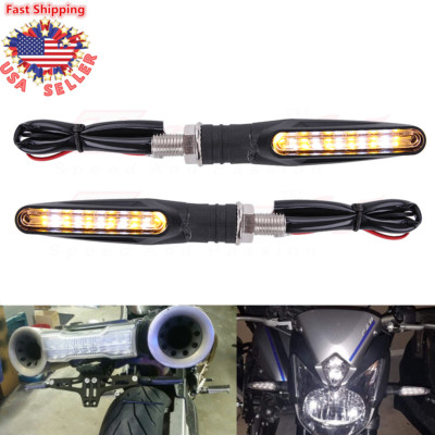 2 x Universal Motorcycle Action Amber LED Turn Signal Indicators Blinkers Lights
