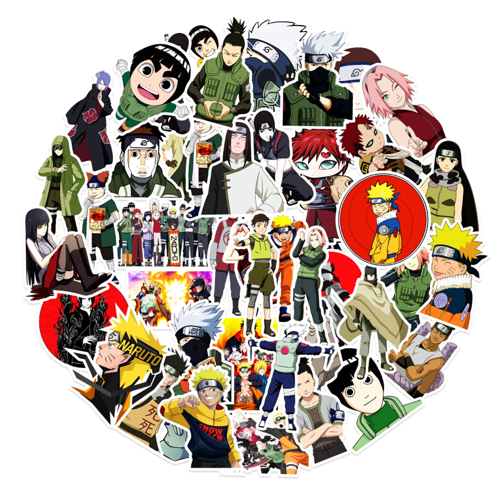 50 Pcs Stickers Naruto Uzumaki Anime Skateboard Luggage Phone Laptop Car Vinyl - Picture 1 of 5