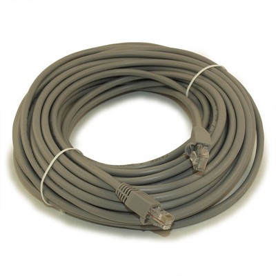 50ft Cat5E Ethernet RJ45 Patch Cable  Stranded  Snagless Booted  GRAY