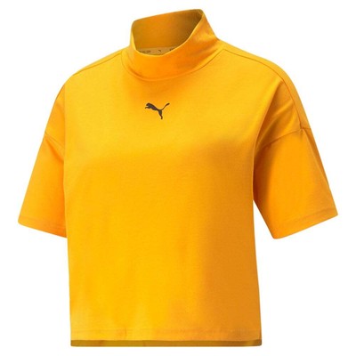 Женские оранжевые повседневные топы Puma Open Road Mock Neck с коротким рукавом 67165477