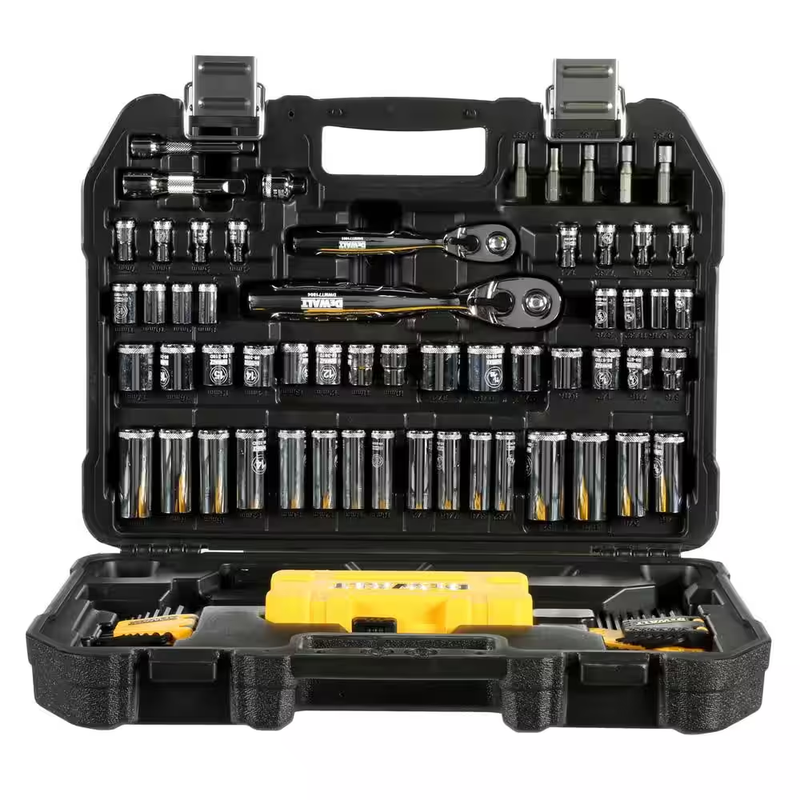 DeWalt 6 Gal. 165 PSI Electric Pancake Air Compressor bonus Mechanics Tool Set