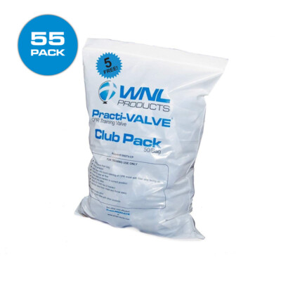 Pack of 50 CPR Pocket Rescue Mask Practi-VALVES, WNL Club Training Pack