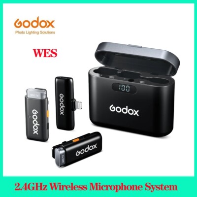 Godox WES1 Kit2 Wireless Lavalier Microphone System for iPhone 14 13 iPad iOS 