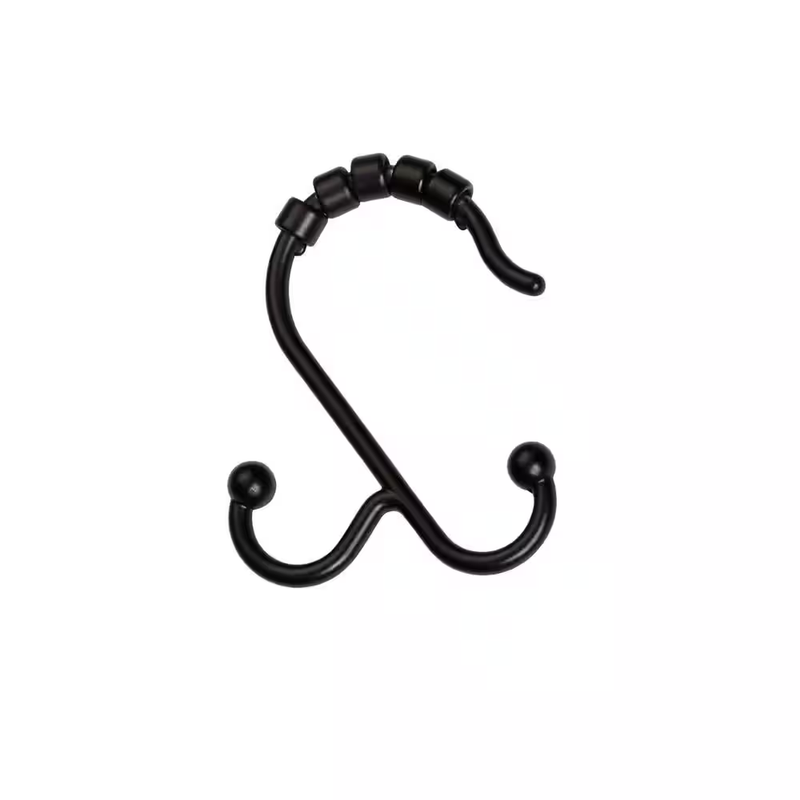 Zenna Home Shower Curtain Hooks Bronze Double Roller Rustproof Aluminum 12 Pack
