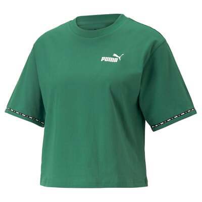 

Зеленые повседневные топы Puma Power Tape Logo с круглым вырезом и короткими рукавами женские 673, Зеленый