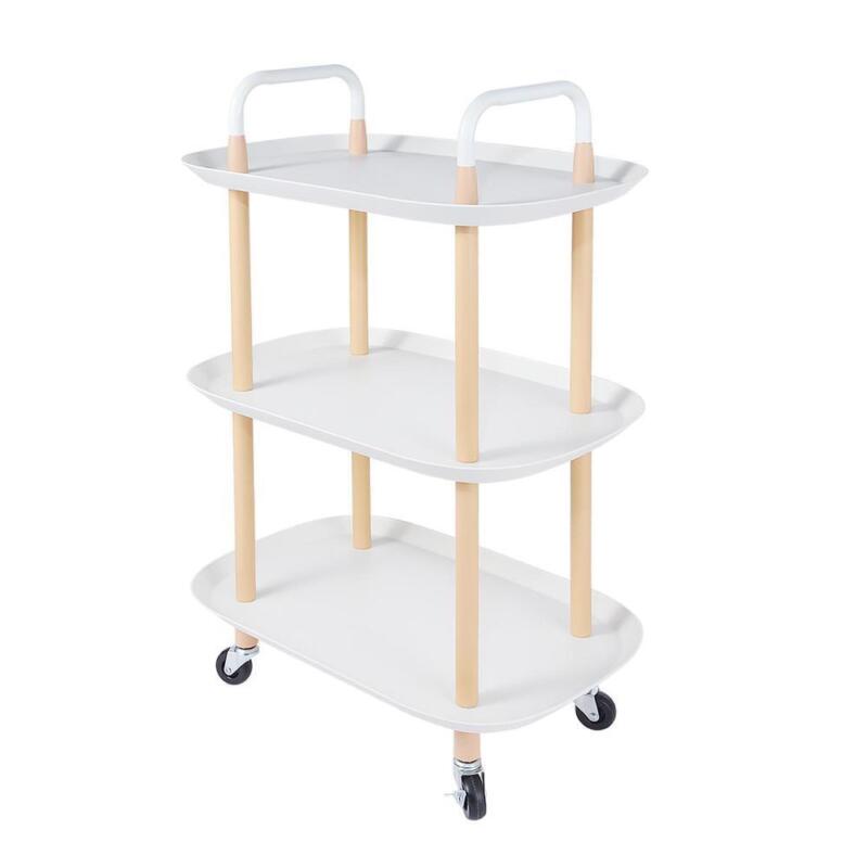 3-tier Rolling Storage Utility Cart, Heavy Duty Craft Cart W/ Wheels And Handle