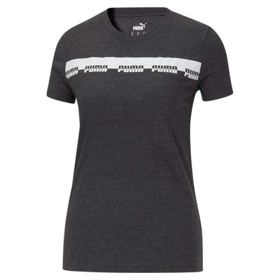

Футболка с коротким рукавом Puma Script Crew Neck Женские серые повседневные топы 588558-07, Grey