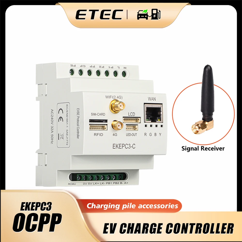 Controller of EV Charger Cable type with OCPP1.6 (Wifi,4G,Ethernet),with RFID mo