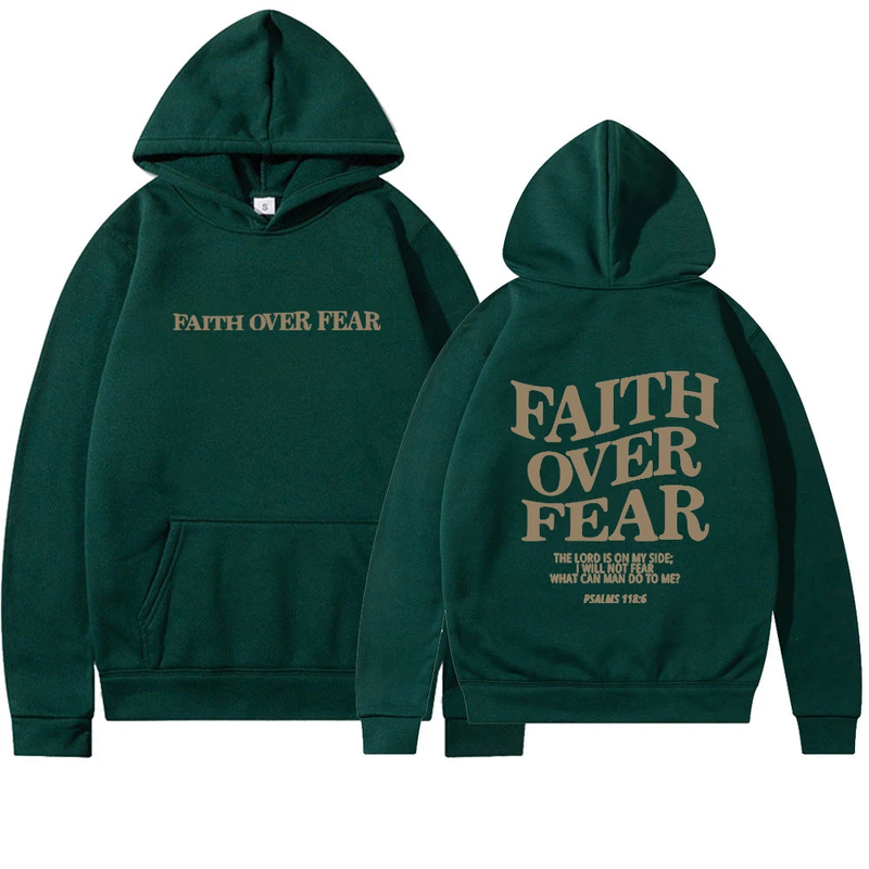 Faith over Fear Christian Hoodie for Woman Christian Sweatshirt Jesus Sweatshirt