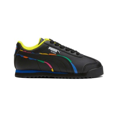 Puma Roma Lqd Lights Lace Up Молодежные черные кроссовки для мальчиков Повседневная обувь 39223901