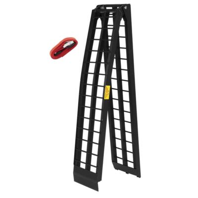 9 ft 1200Lb Aluminum Folding Dual UTV ATV Loading Ramps Truck Ramp Pair - Black