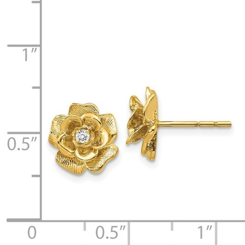 Pre-owned Goldia 14k Gold Aa Diamond Post Earrings In Yellow