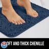 GORILLA GRIP Bathroom Rug Sets 3 Piece, Bath Mat Set and Oval Toilet Base with Rubber Backing, Plush Absorbent Shaggy Chenille Washable Mats, Includes 24x19.5, 24x17 and 30x20 Inch Rugs, Navy