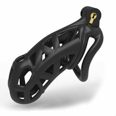 Superior Cobra Male Chastity Cage Lock Device w/4 Rings Virginity Device 5 Sizes