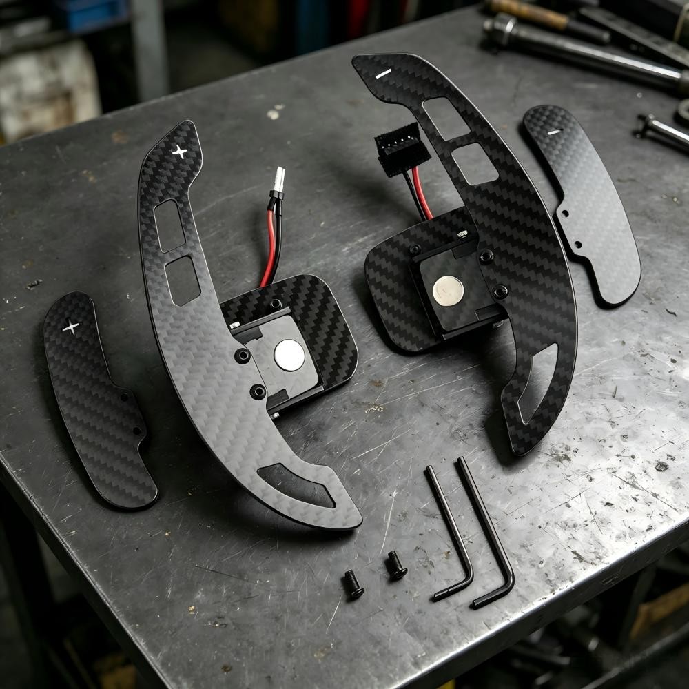 Easy Install Black Shift Paddles For Chevy Corvette C6 05-13 Steering Wheel