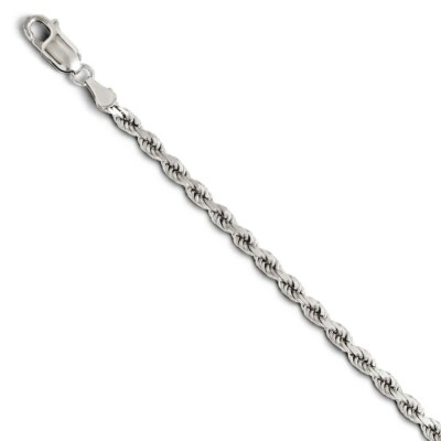 Pre-owned Superdealsforeverything Leslie's Real 14kt 3.00mm Diamond- Cut Rope Chain; 7 Inch In White