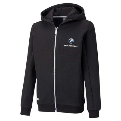 Puma Bmw Mms Hdd Sweat Jkt Boys Черная повседневная спортивная верхняя одежда 534260-01