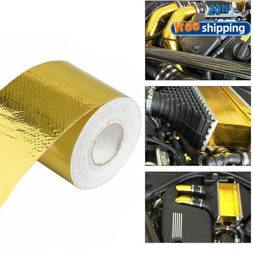 2" 30FT Gold Intake Heat Reflective Tape Wrap Self-adhesive High Temperature
