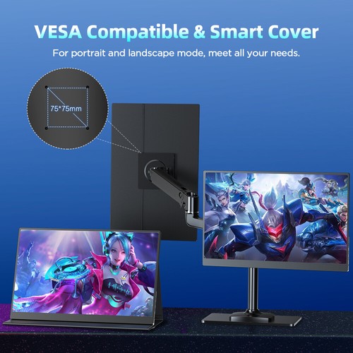 UPERFECT 15.6" 2K 120Hz Portable Monitor 2*USB C Extend Display For Game Switch