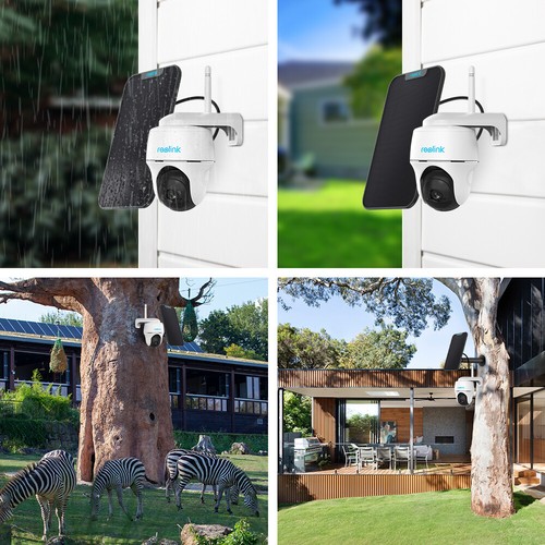 Reolink Outdoor Wifi Security Camera Rechargeable Pan Tilt Argus PT&Solar Panel