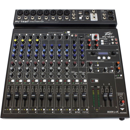 Peavey PV-14 BT Compact 8 Channel Mixing Board Mixer with