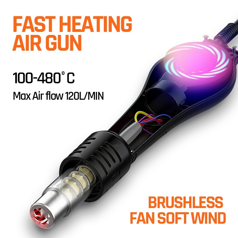 Silverflo 902D-II Soldering Iron Hot Air Gun Rework Soldering Station 750W