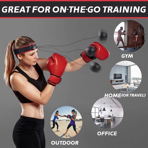4 Difficulty Levels Boxing Reflex Ball w/Headband for Reaction Agility Punching