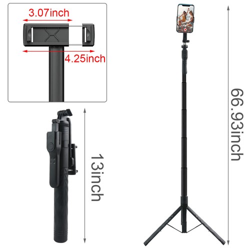 Remote Selfie Stick Tripod Phone Desktop Stand Desk Holder For iPhone /Samsung