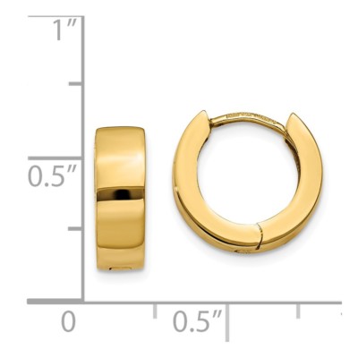 Pre-owned Superdealsforeverything Real 14kt Yellow Gold Hinged Hoop Earrings